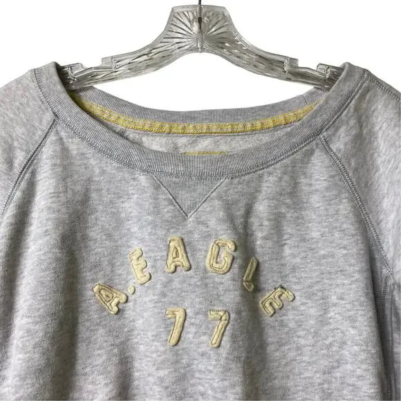 American Eagle Gray Cropped Long Sleeve Sweatshirt Size S‎  (2466) - Picture 5 of 5